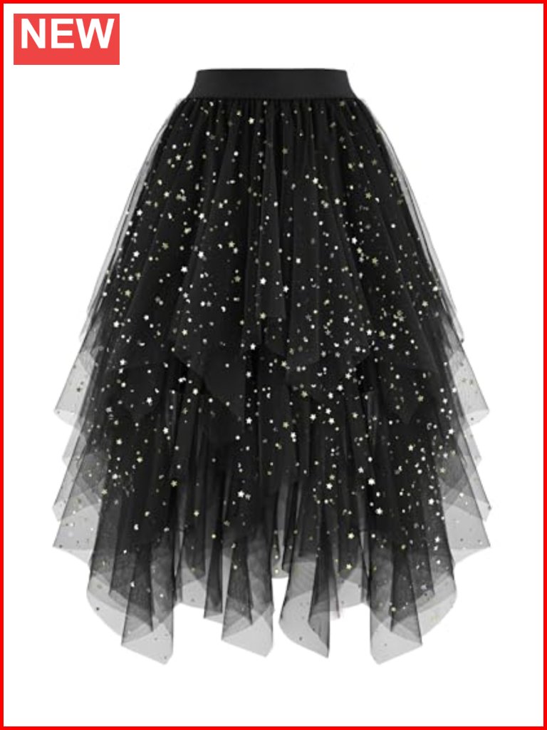 High Low Layered Tulle Skirt Midi Tutu For Party Cosplay